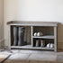 shoe storage bench with a seat pad
