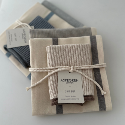 Smoked Salt Tea Towel &amp; Dishcloth Gift Set of 3