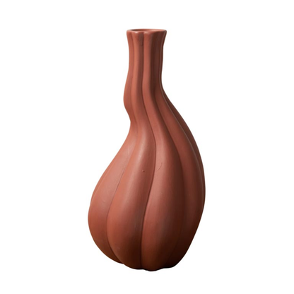 Terracotta Oblong Tear Drop Vase