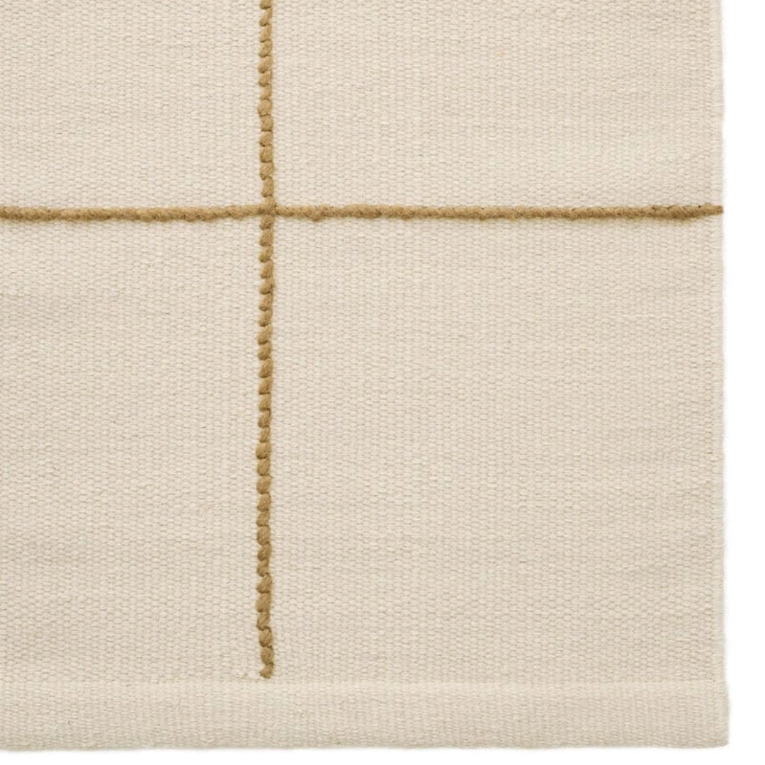 Off White &amp; Beige Grid Rug in 2 Sizes