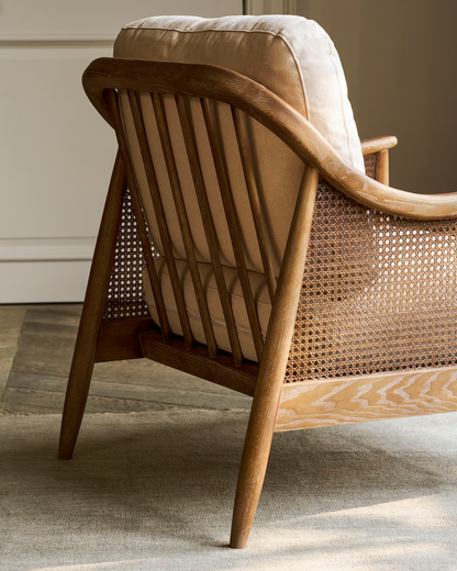 Rattan Armchair with Seat Pad