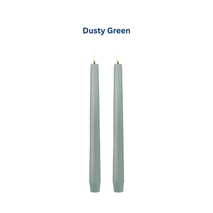 Small Smooth Slim Taper Candles 25cm in 8 Colours