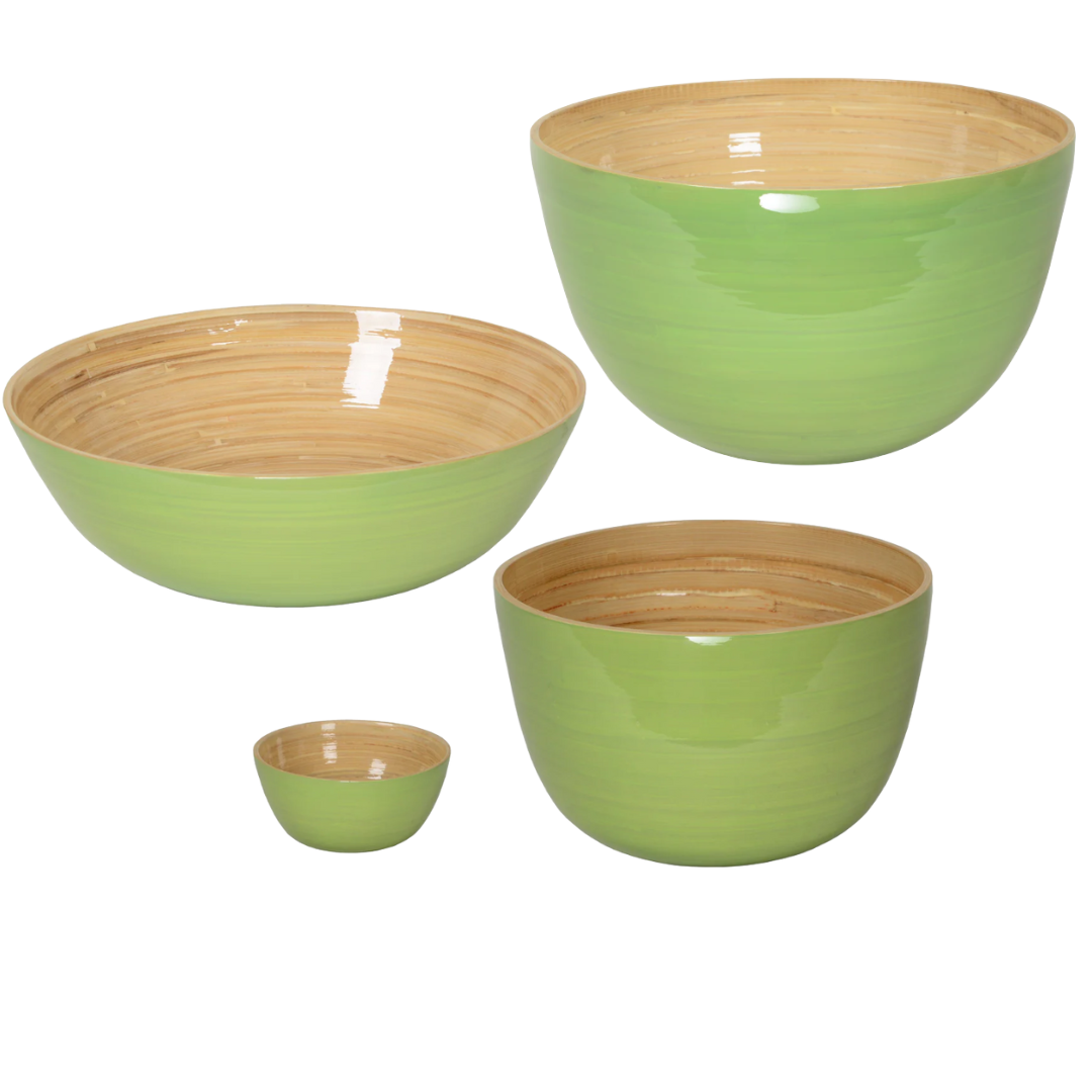 Pastel Green Bamboo Bowl in 4 Sizes