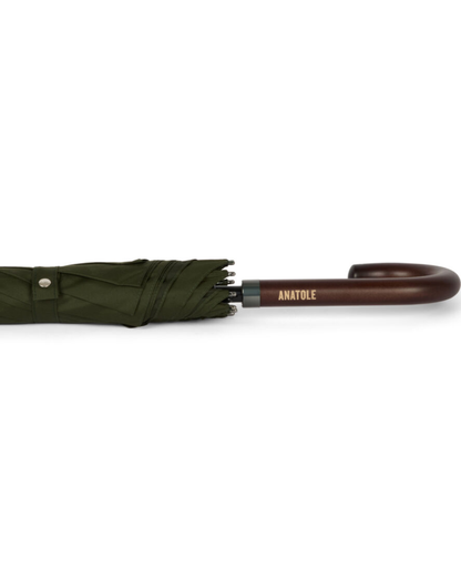 Khaki Umbrella with Wood Handle