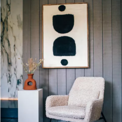 Abstract Wool Wall Art Black &amp; White in 2 Designs