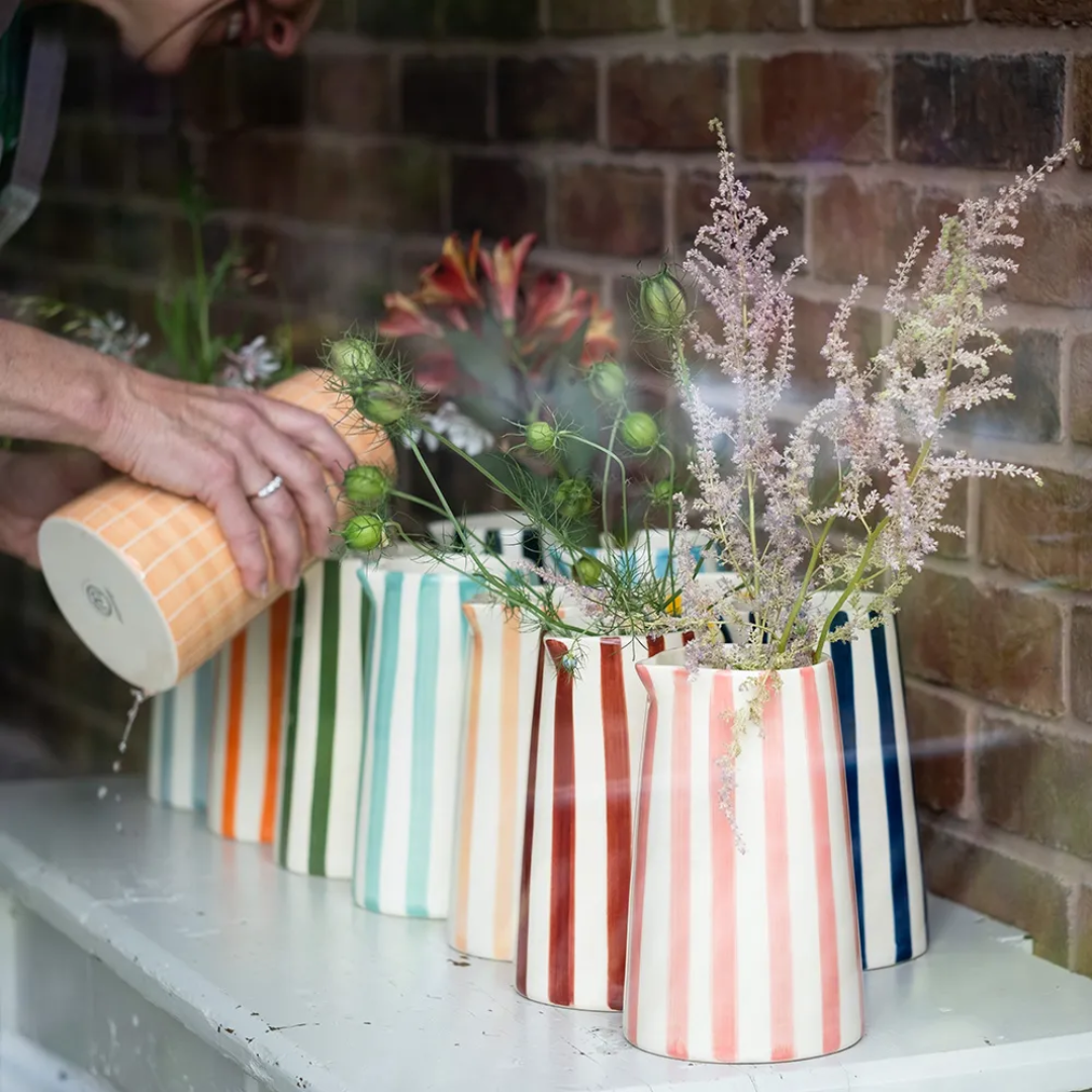 Ceramic Pitcher Candy Stripe - 4 Colours