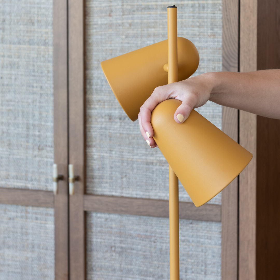 Mustard 2 Shade Floor Lamp
