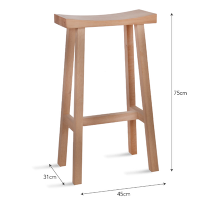 Oak Bar Stool in Natural or Carbon