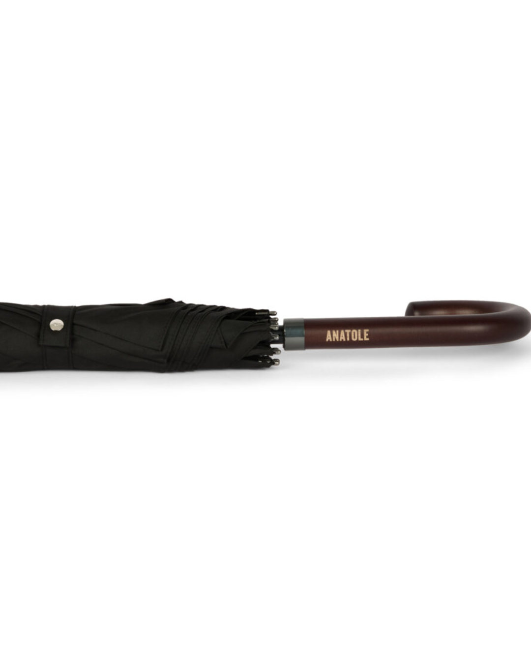Black Umbrella with Wood Handle