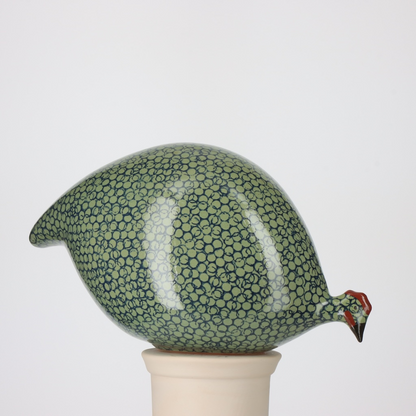 Green Speckled Cobalt Guinea Fowl