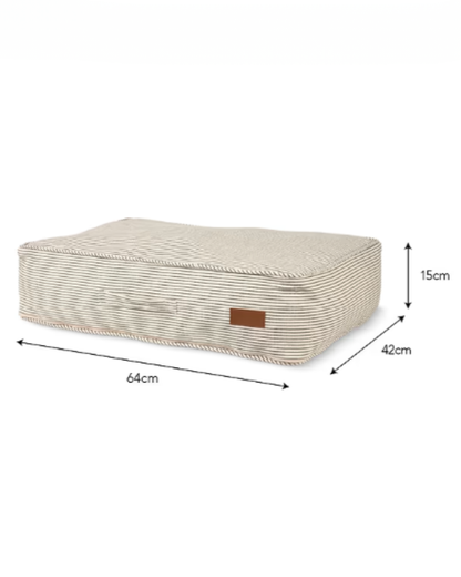 Striped Rectangular Pet Cushion with Handle