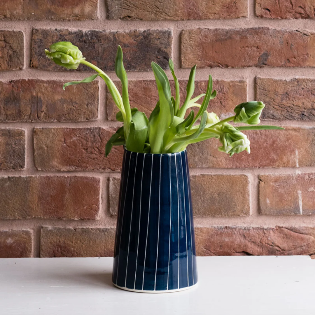 Ceramic Pitcher Sgrafitto Stripe - 6 Colours