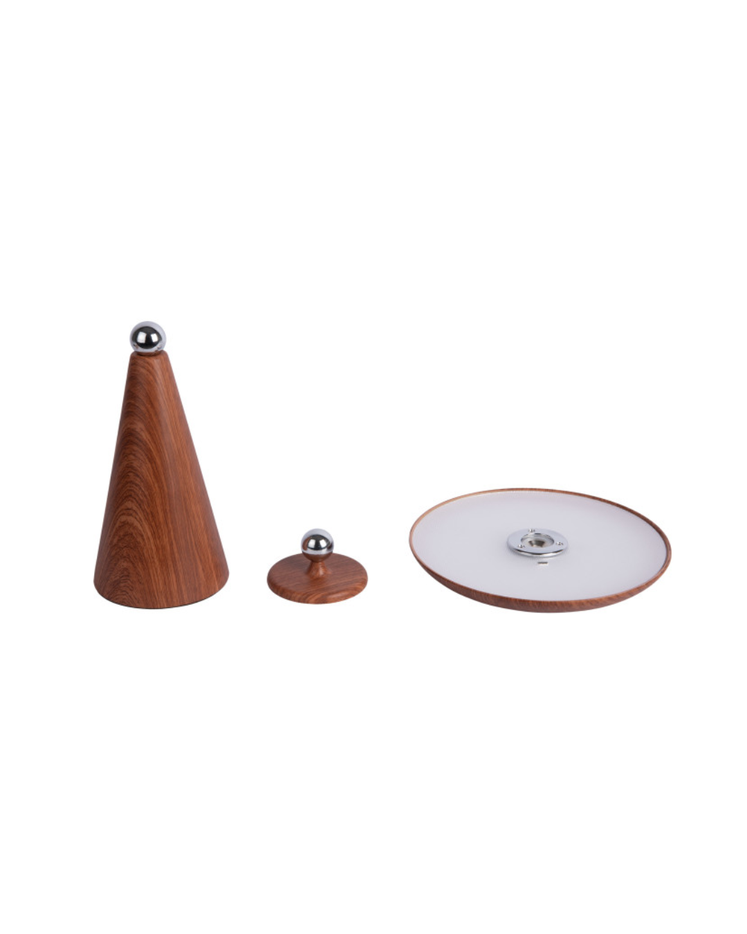 Dark Wood Halo LED Table &amp; Wall Lamp Large