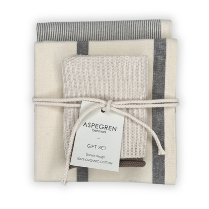 Smoked Salt Tea Towel &amp; Dishcloth Gift Set of 3
