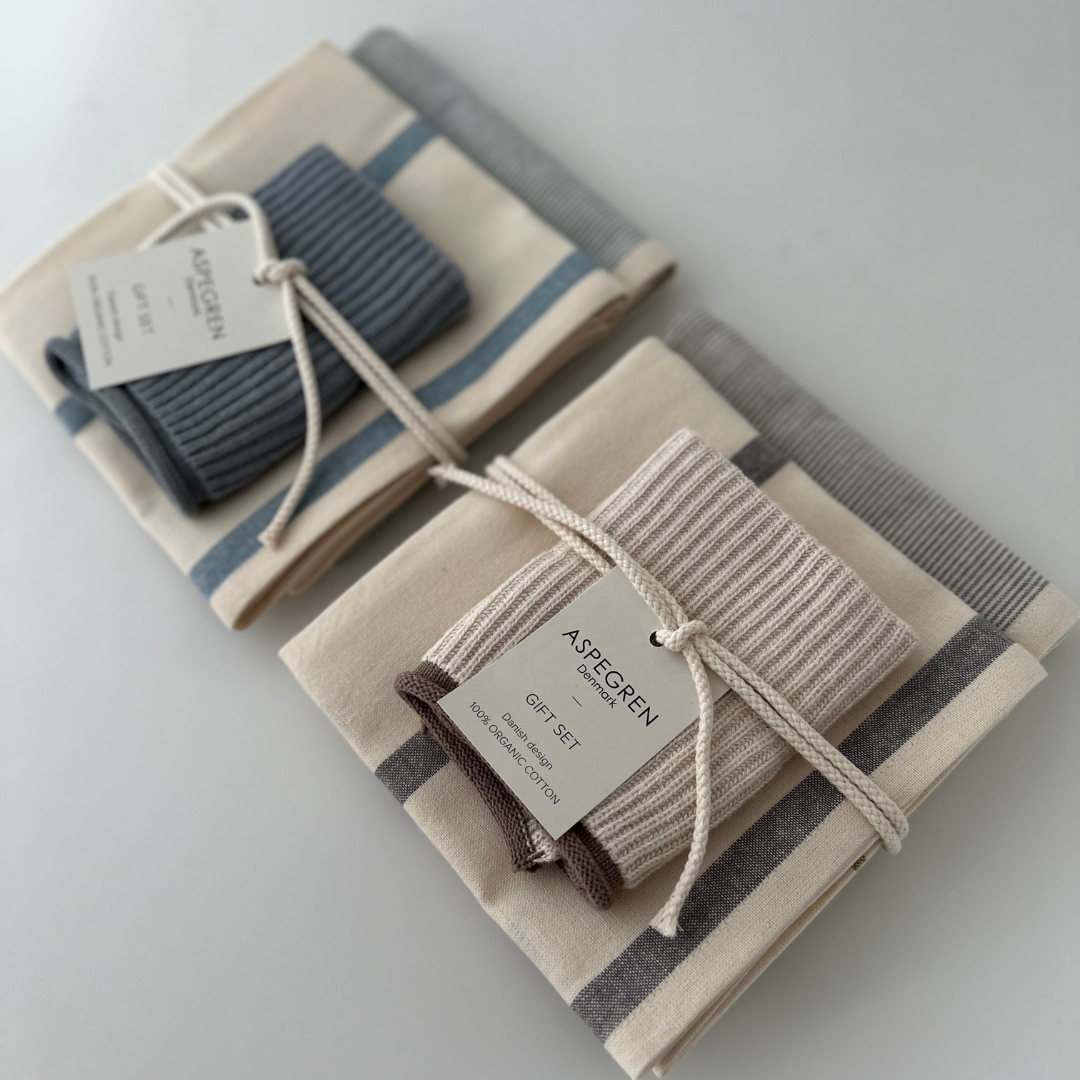 Smoked Salt Tea Towel &amp; Dishcloth Gift Set of 3