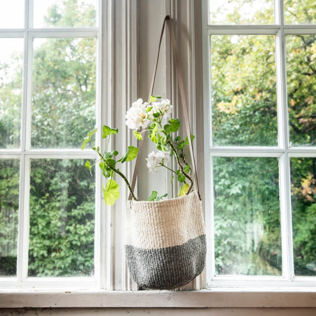 Hanging Basket Natural and Light Grey