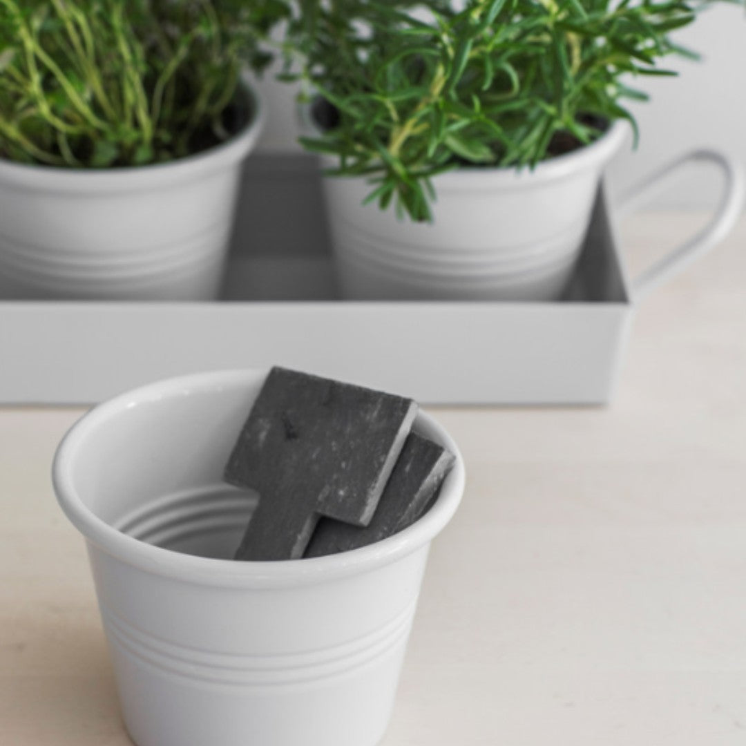 Set of 3 Pots on a Tray in White