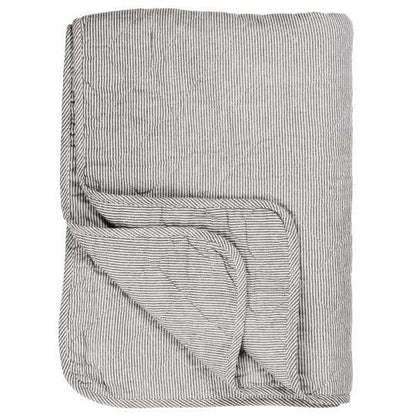 White and Grey Striped Quilt