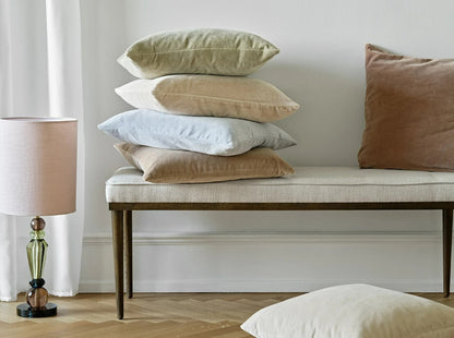 Velvet Cushion Cover in Green