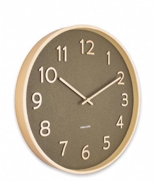 Wooden Wall Clock in Green