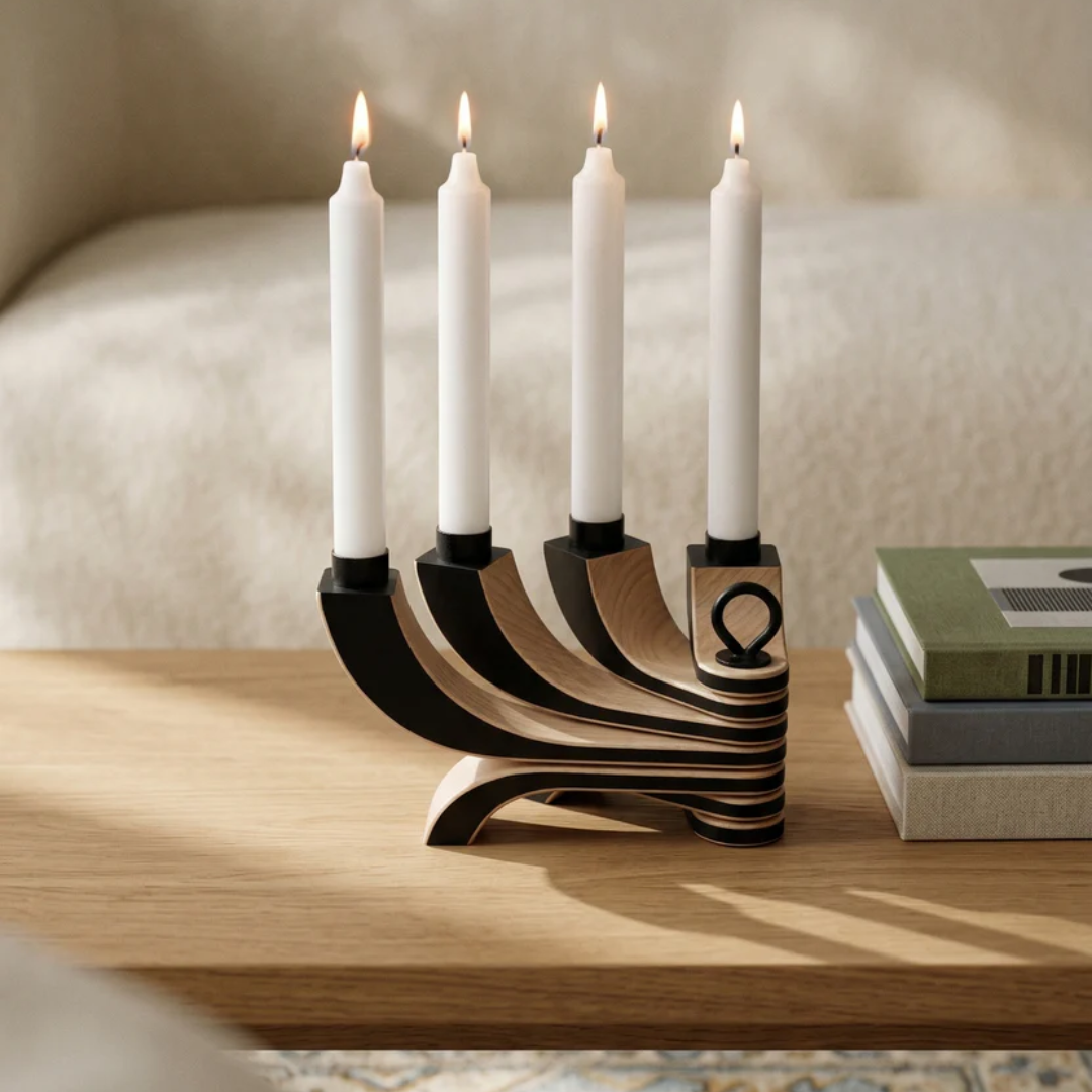 Foldable Four Arm Candle Holder in 2 Colours
