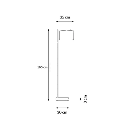 Sand Floor Lamp with Light Linen Shade in 2 Sizes