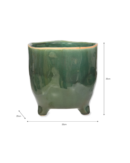 Forest Green Ceramic Plant Pot in 2 Sizes