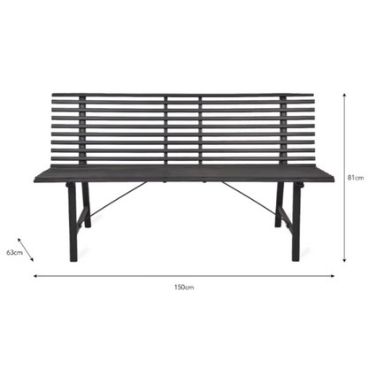 Outdoor Steel Bench - 3 colours