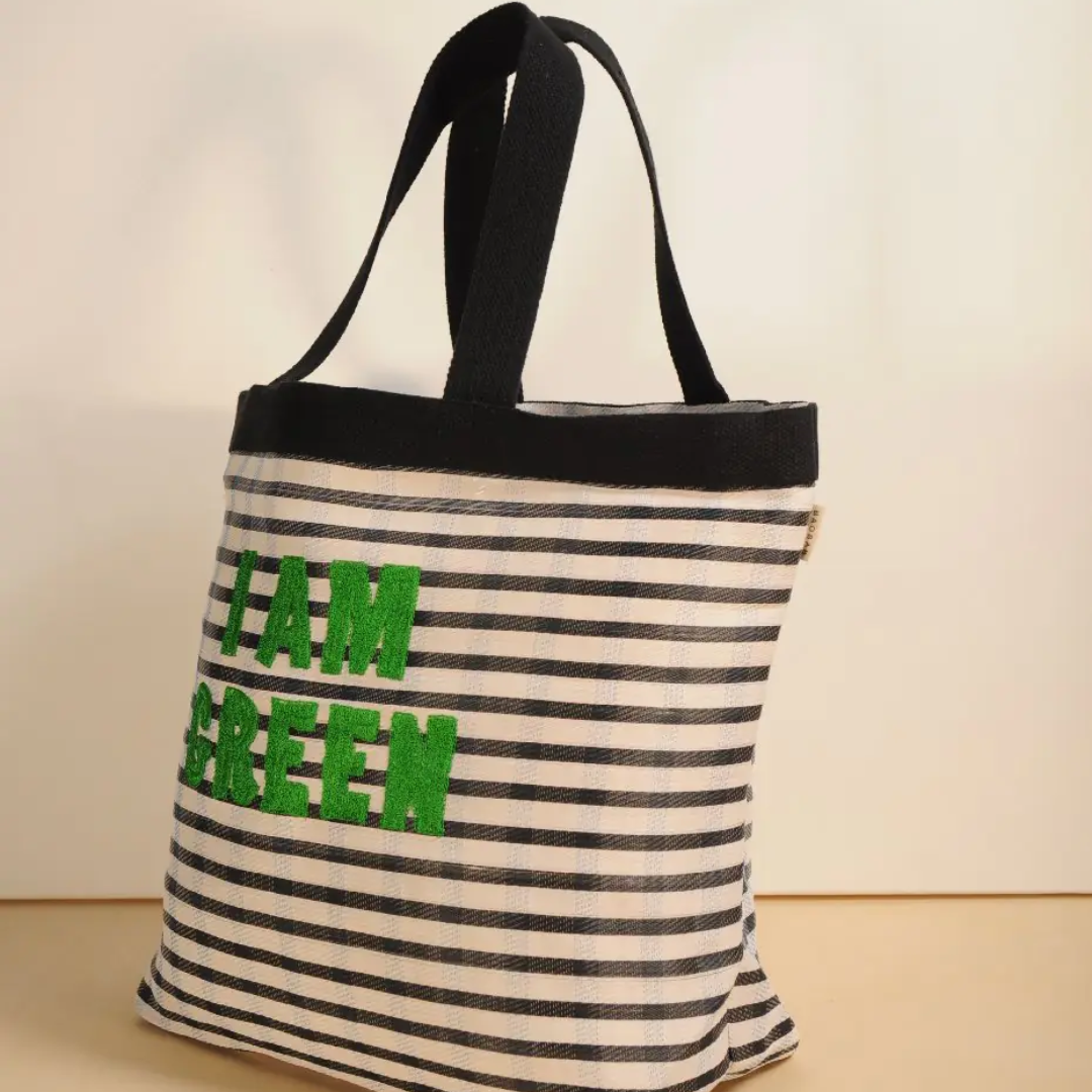 Striped Recycled Nylon Bag in 3 Colours
