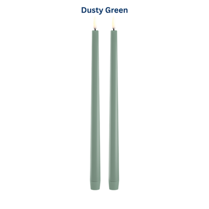 Medium Smooth Slim Taper Candles 32cm in 8 Colours