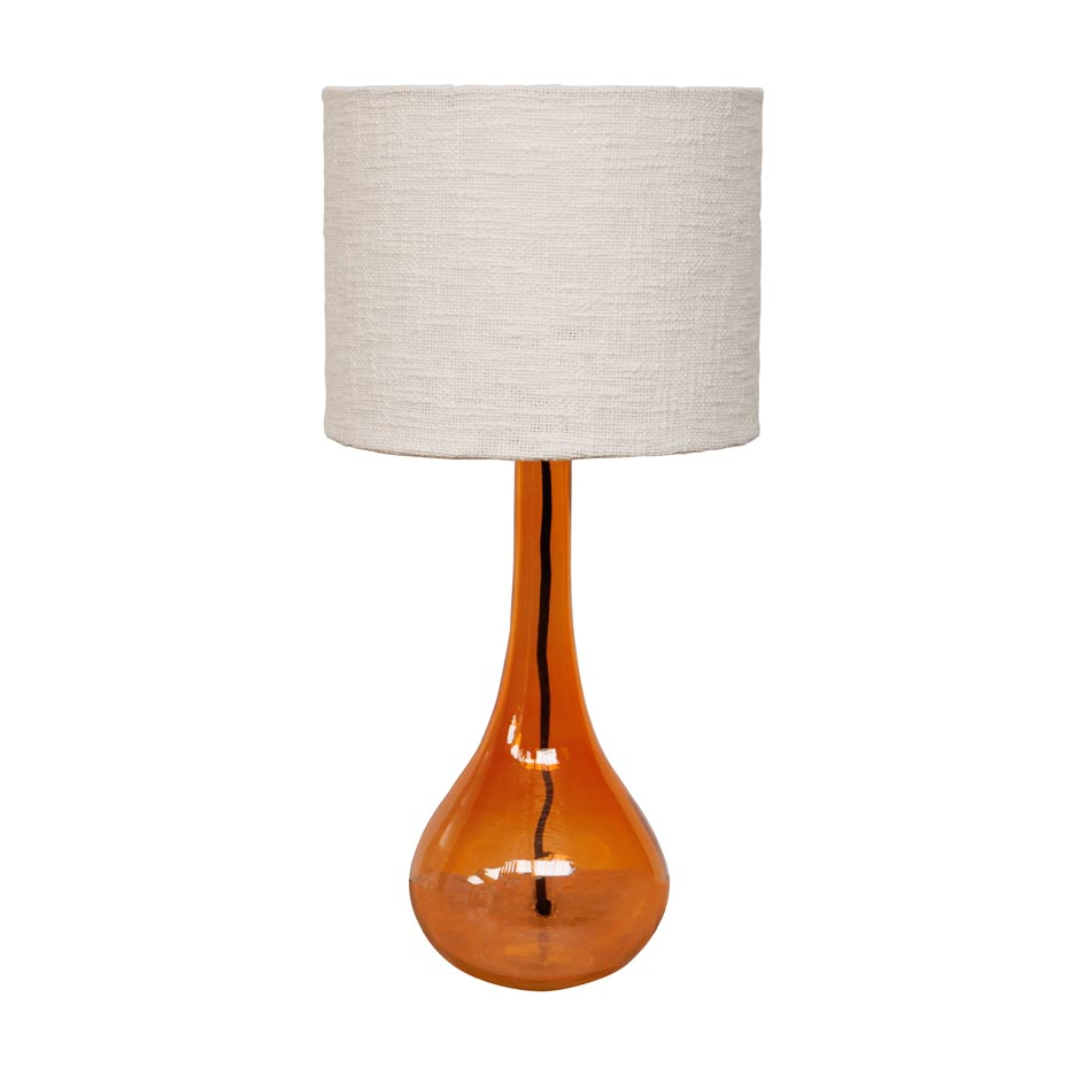 Burnt Orange Glass Table Lamp
