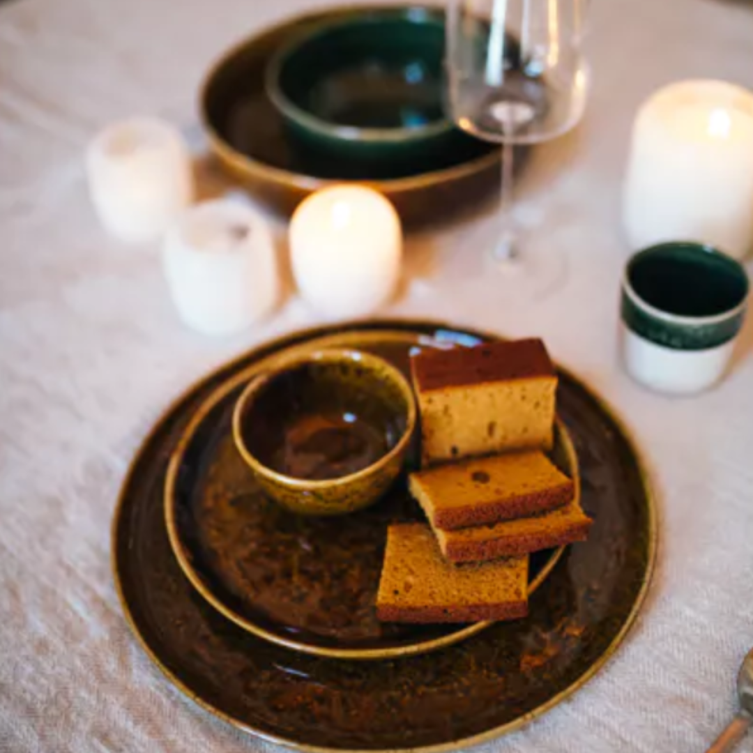 Brown Ceramic Dinner Set