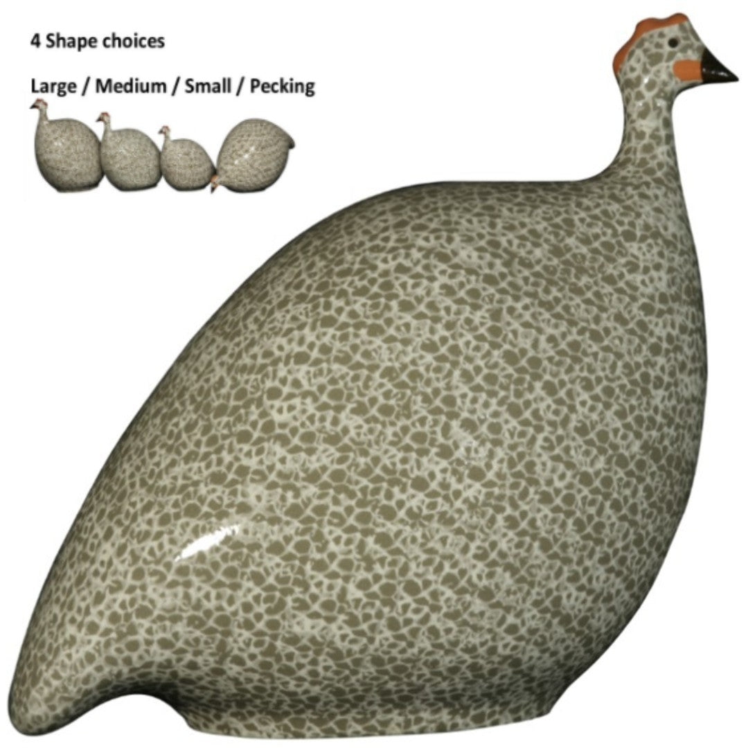 Guinea Fowl Grey Speckled White