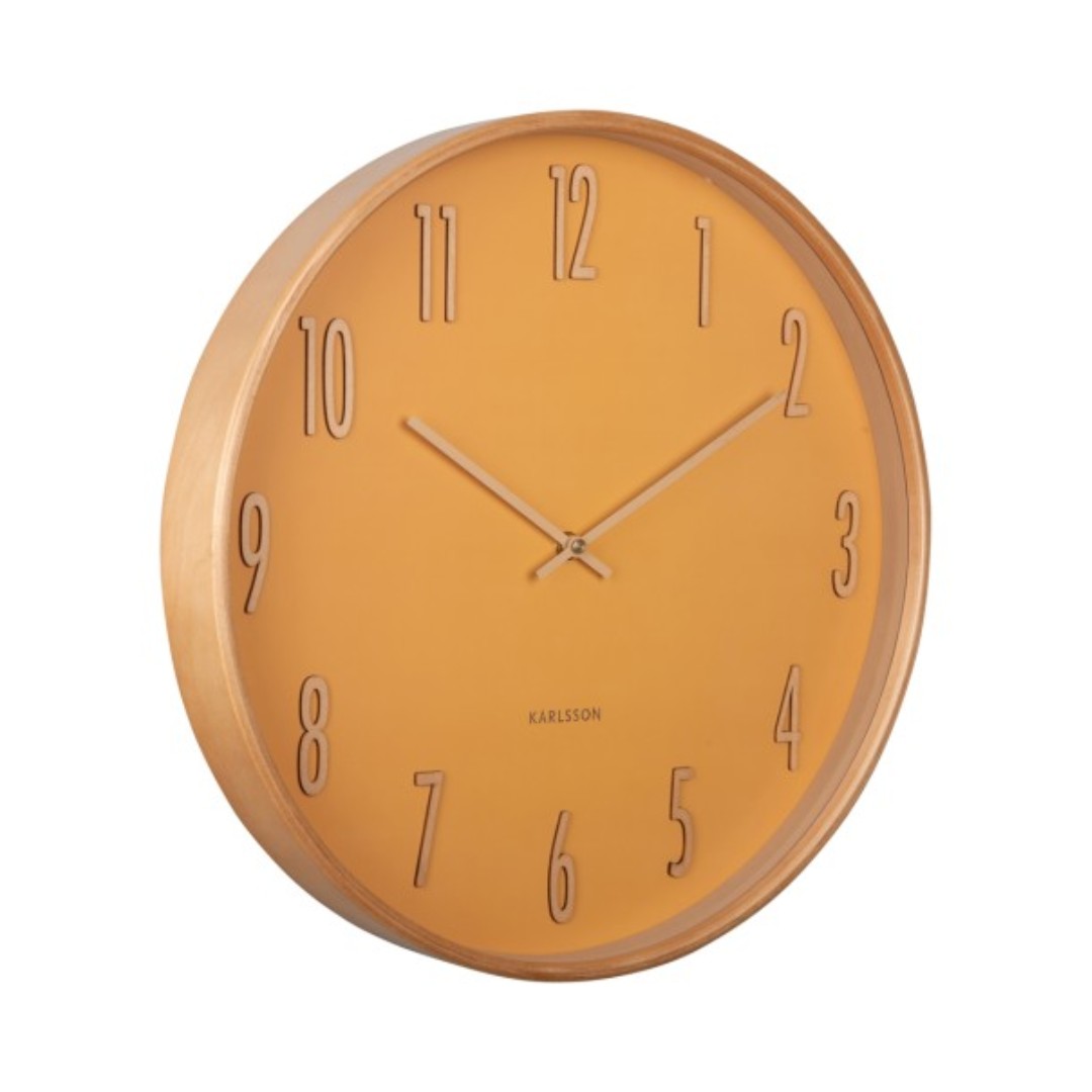 Wall Clock in Ochre Yellow