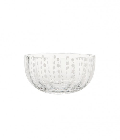 Clear Glass Bowl with Dot Pattern