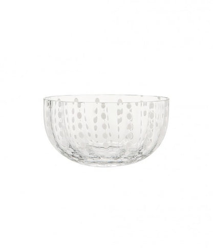 Clear Glass Bowl with Dot Pattern