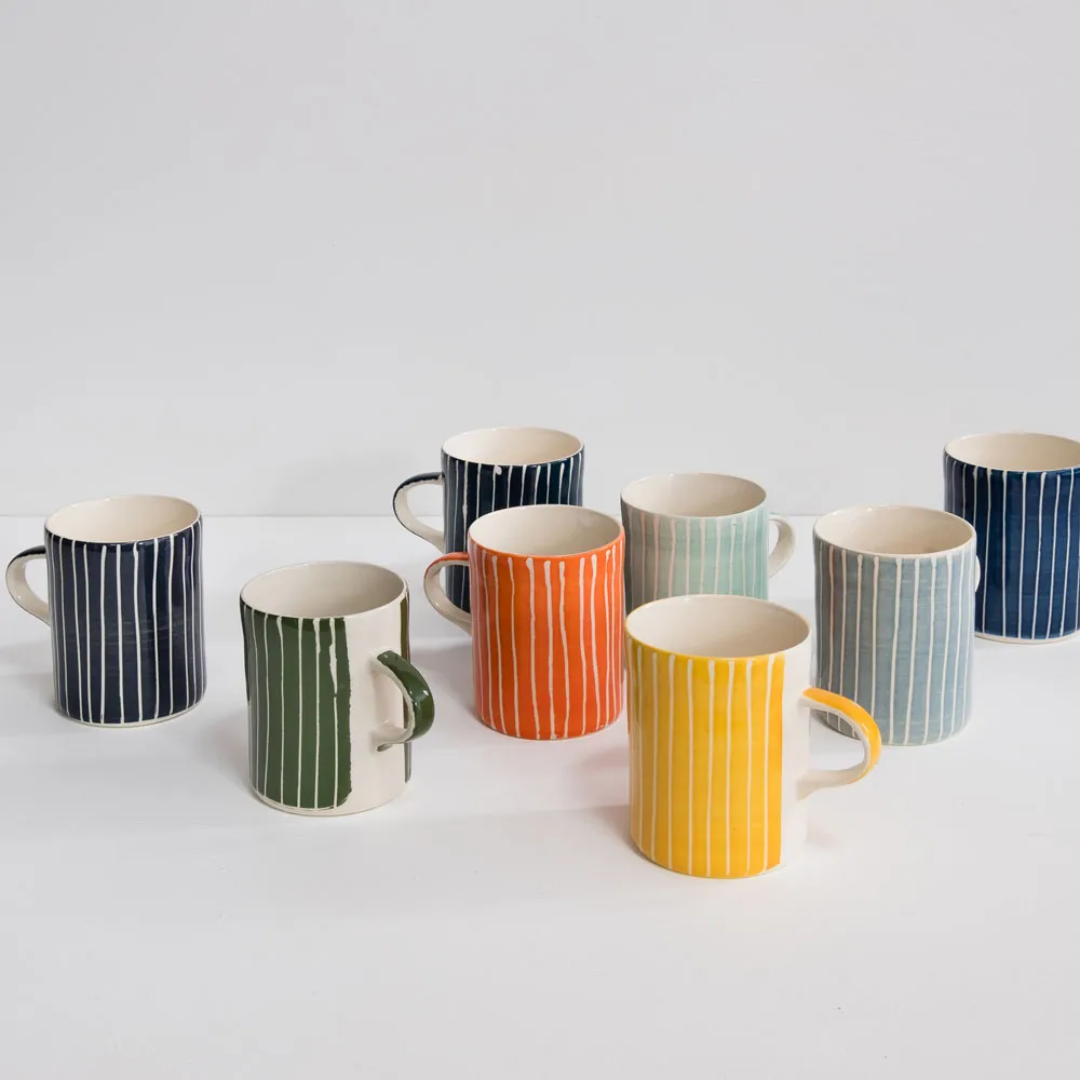 Ceramic Mug Sgrafitto Stripe