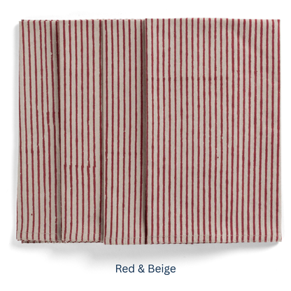 Stripe Napkin Set of 4 in 14 colours