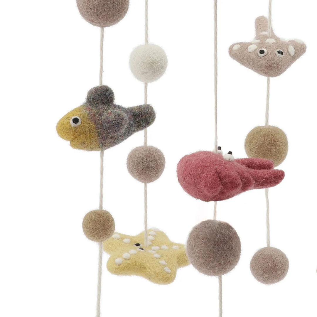 Felt Mobile in Sea or Safari Animals