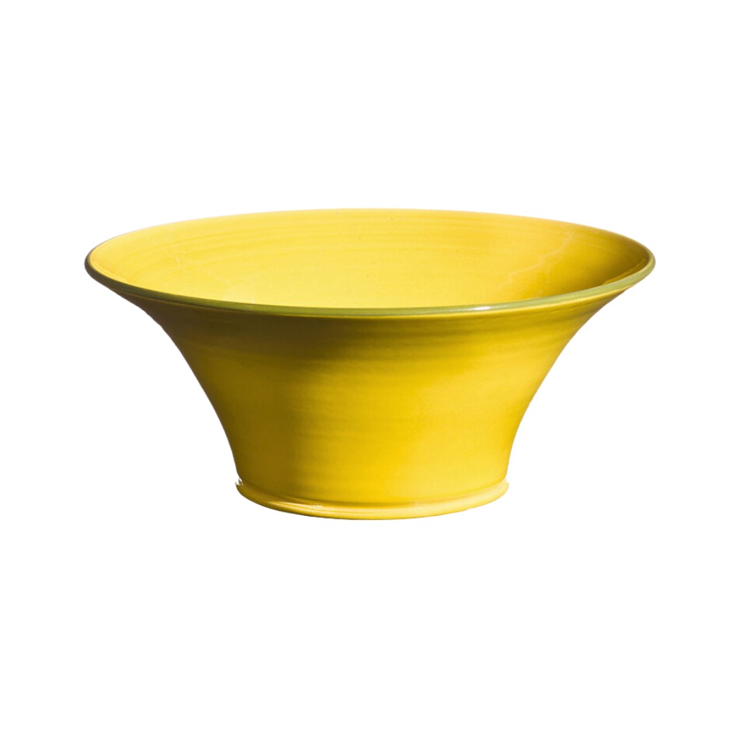 Yellow Ceramic Flared Bowl in 3 Sizes