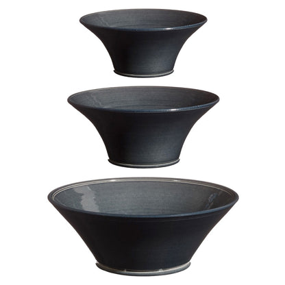 Black Ceramic Flared Bowl in 3 Sizes
