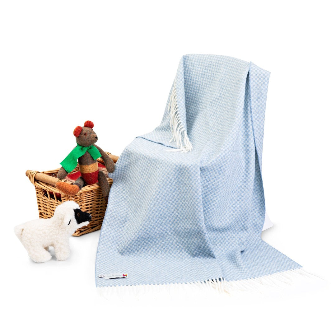 Blue Lambswool Baby Blanket