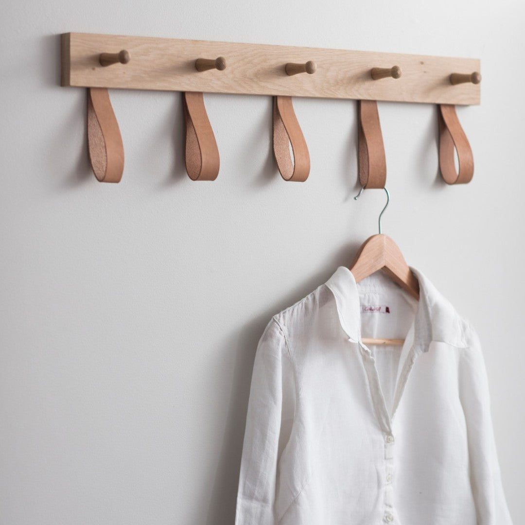 5 Peg Rail with leather Hooks