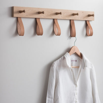 5 Peg Rail with leather Hooks