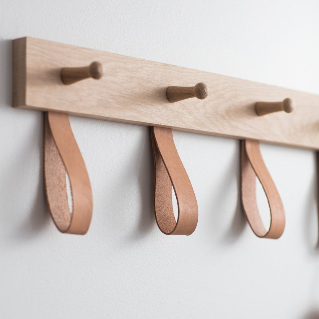 5 Peg Rail with leather Hooks