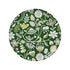 Round Green Tray with Floral Design