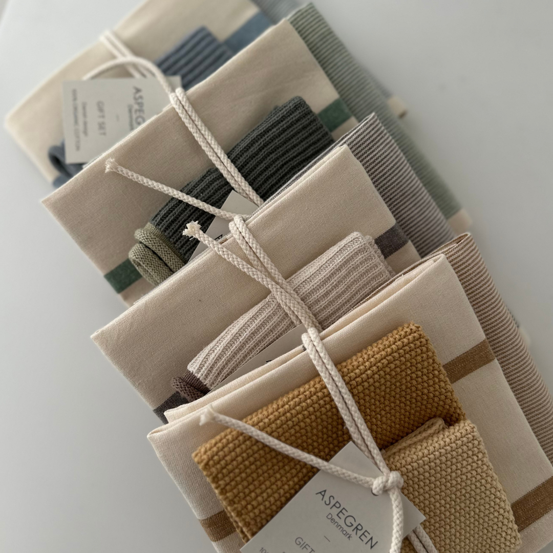 Smoked Salt Tea Towel &amp; Dishcloth Gift Set of 3