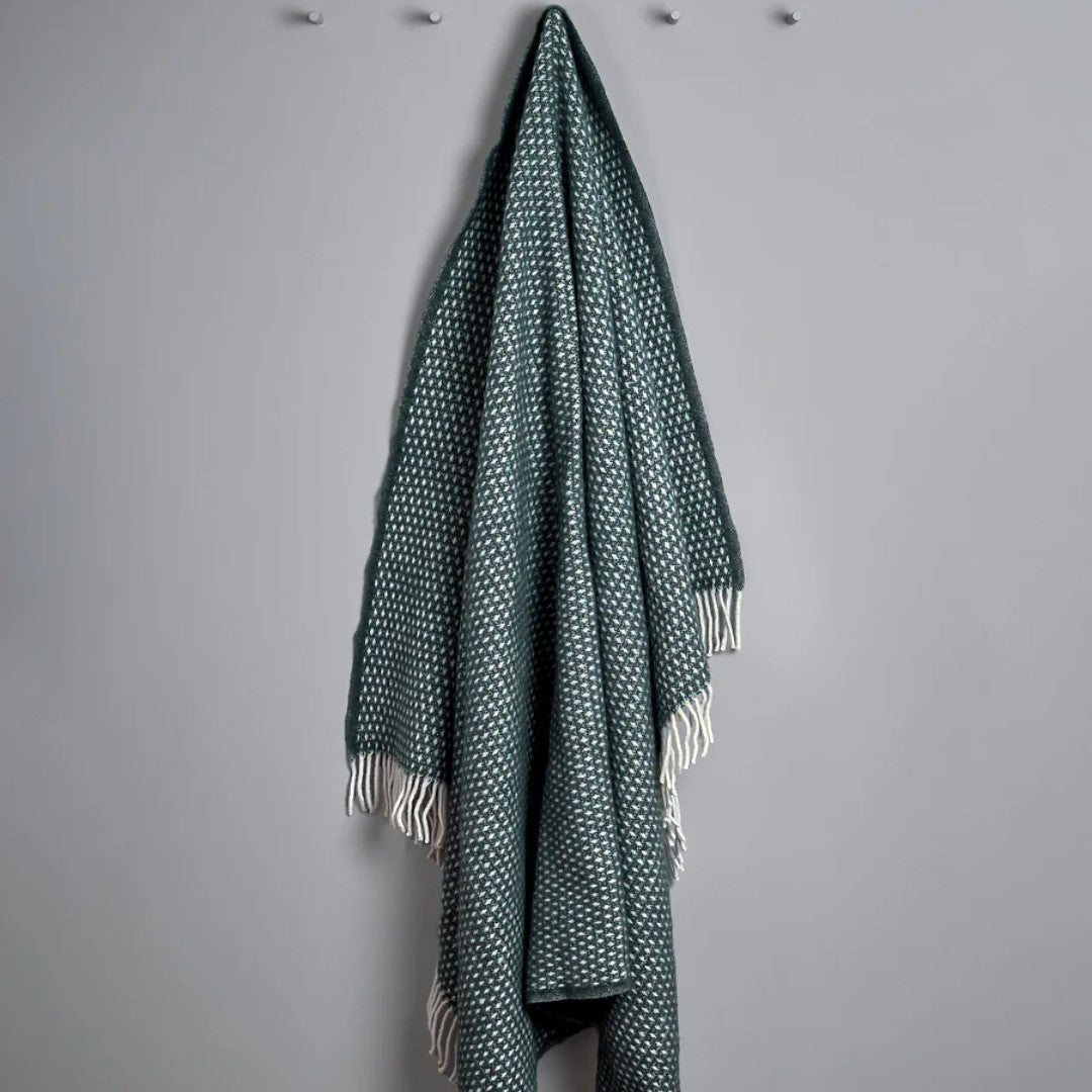 knut balsam green wool throw from klippan
