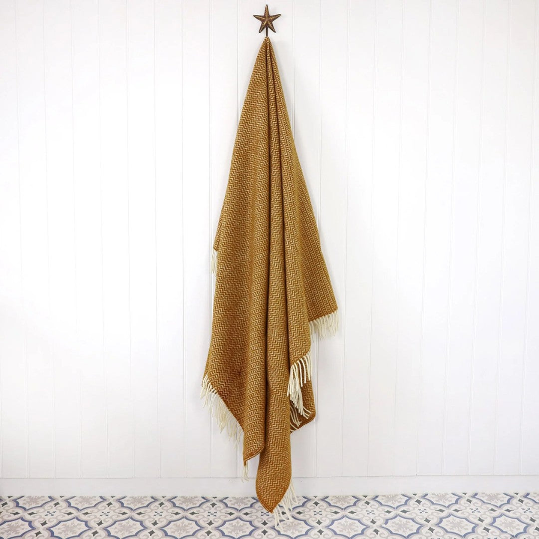 CHEVRON Caramel Wool Throw