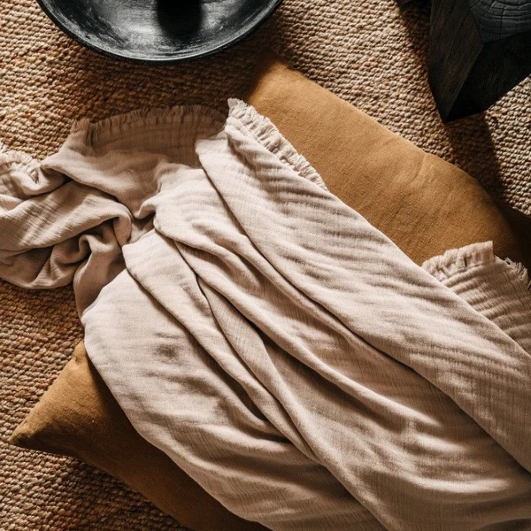 Dusty Pink Cimarron Cotton Throw